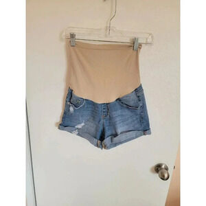 Small Maternity Distressed Jean Shorts Tags Missing Fair